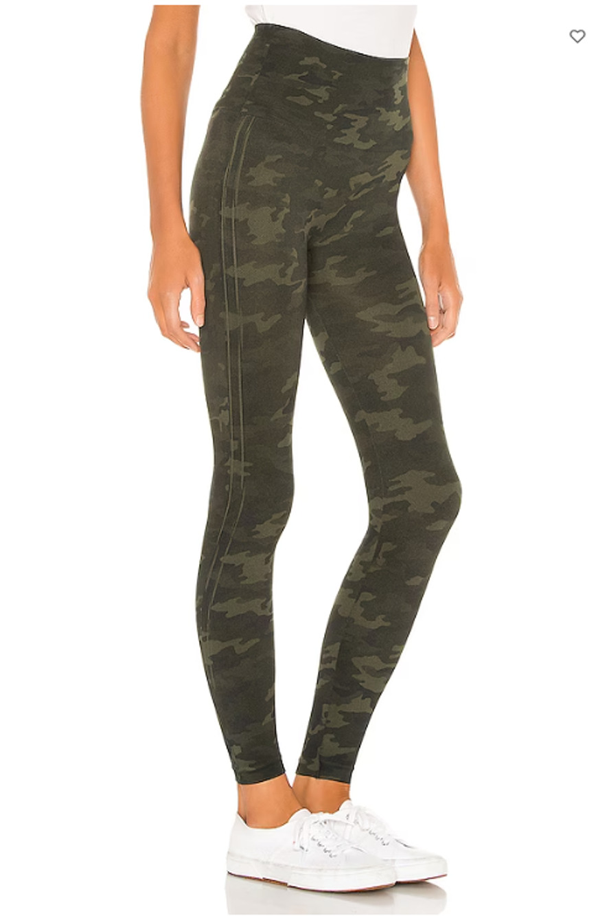 SPANX Look At Me Now Seamless Legging in Green Camo // S
